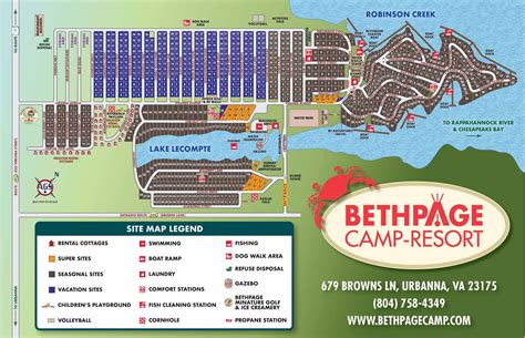 Bethpage campground - Traveling north on I-95 or I-295, Exit on to I-64 east, Follow I-64 to Exit 220 West Point RT 33, Follow RT 33 through West Point to US 17. Turn Left on US 17 North, Turn Right on RT 616 (Watch for large Urbanna billboard on the right). Follow RT 616 to stop sign (end of road), Turn Left on RT 602 for 1/4 mile, Look for Bethpage sign and then ...